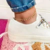 Tobillera de chapa de oro de estrellas colgantes