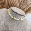 Collar de aleación happy face + perlas