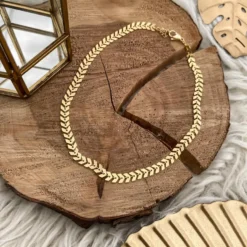 Cadena chapa de oro 18k espigas lisas