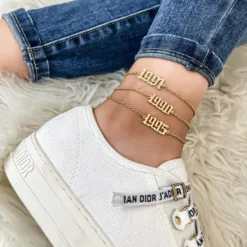 Tobillera de Acero Inoxidable Fechas