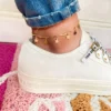 Tobillera de chapa de oro de estrellas colgantes