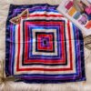 Pañoleta cuadros infinitos gruesos azul + morado 50*50cm