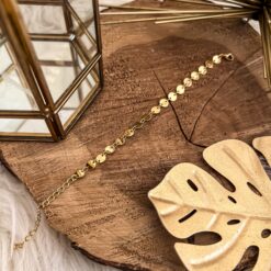 Pulsera circulo chapa de oro 18k