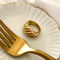 Anillo de Acero Inoxidable chunky croissant