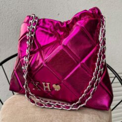 Hera Bag Cadena plata color Bugambilia Metálico