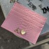 Tarjetero Sintético Grabado Pitón Rosa Paraíso