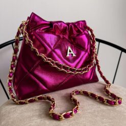 Hera Bag Mini Cadena Oro Color Bugambilia Metálico