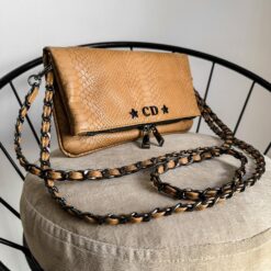 Agni Bag Pitón Camel Herrajes Negros