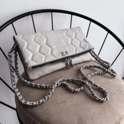 Agni Bag Rock Latte Herrajes Plata + Filo De puntos