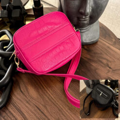 Crossbody + Zipper Color Flamingo (Herraje Oro)