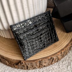 Tarjetero Croco Negro