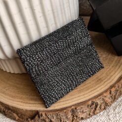Tarjetero Denim Glitter Negro