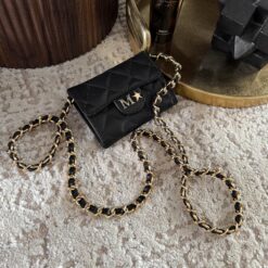 Mini Flap Cadena Oro Color Negro