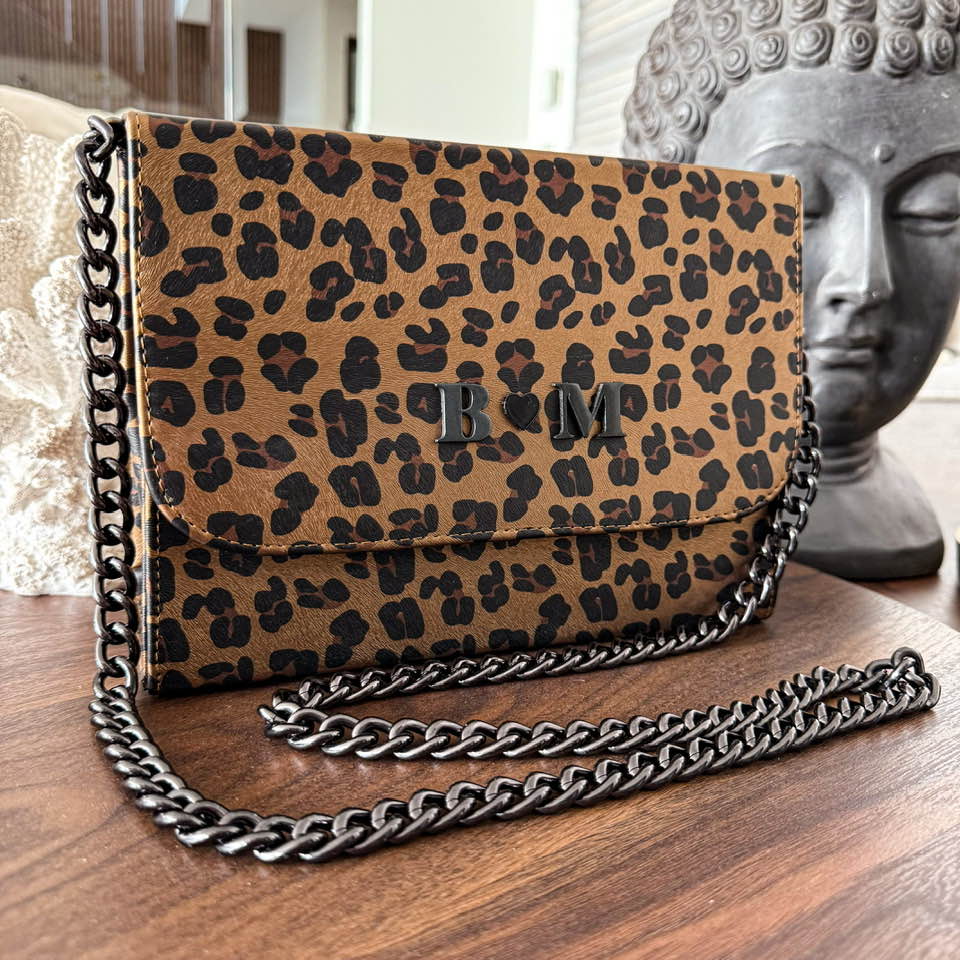 Gaia N (Cadena Chunky Negra) Leopard Shine