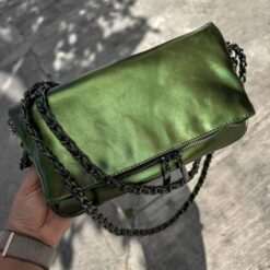 Agni Bag Metálico Obsidiana Herrajes Negros