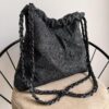 Hera Bag Total Black Denim Glitter