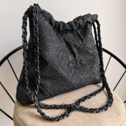 Hera Bag Total Black Denim Glitter