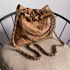 Hera Bag Mini Cadena Oro Color Camel