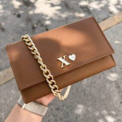 Aura Clutch - Bag Camel Cadena Chunky Oro