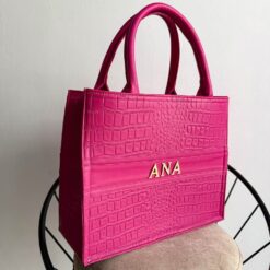 Impera Tote Grande Croco Flamingo
