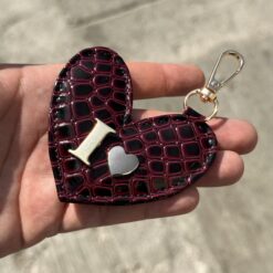 Llavero Heart Y. Croco Burgundy