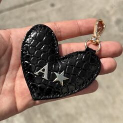 Llavero Heart Y. Croco Negro