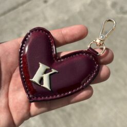 Llavero Heart Charol Burgundy