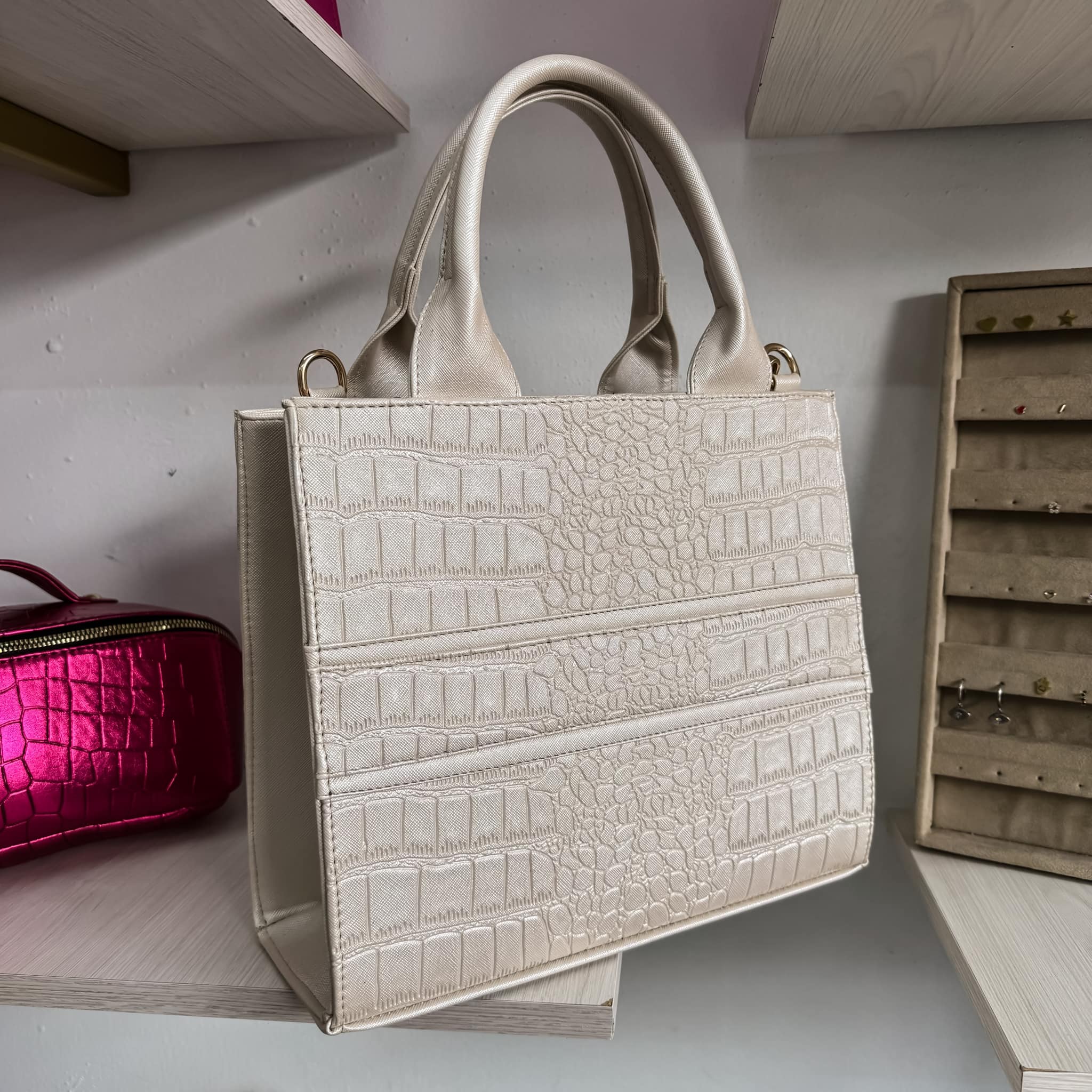 Tote RG Mediana Croco Perla