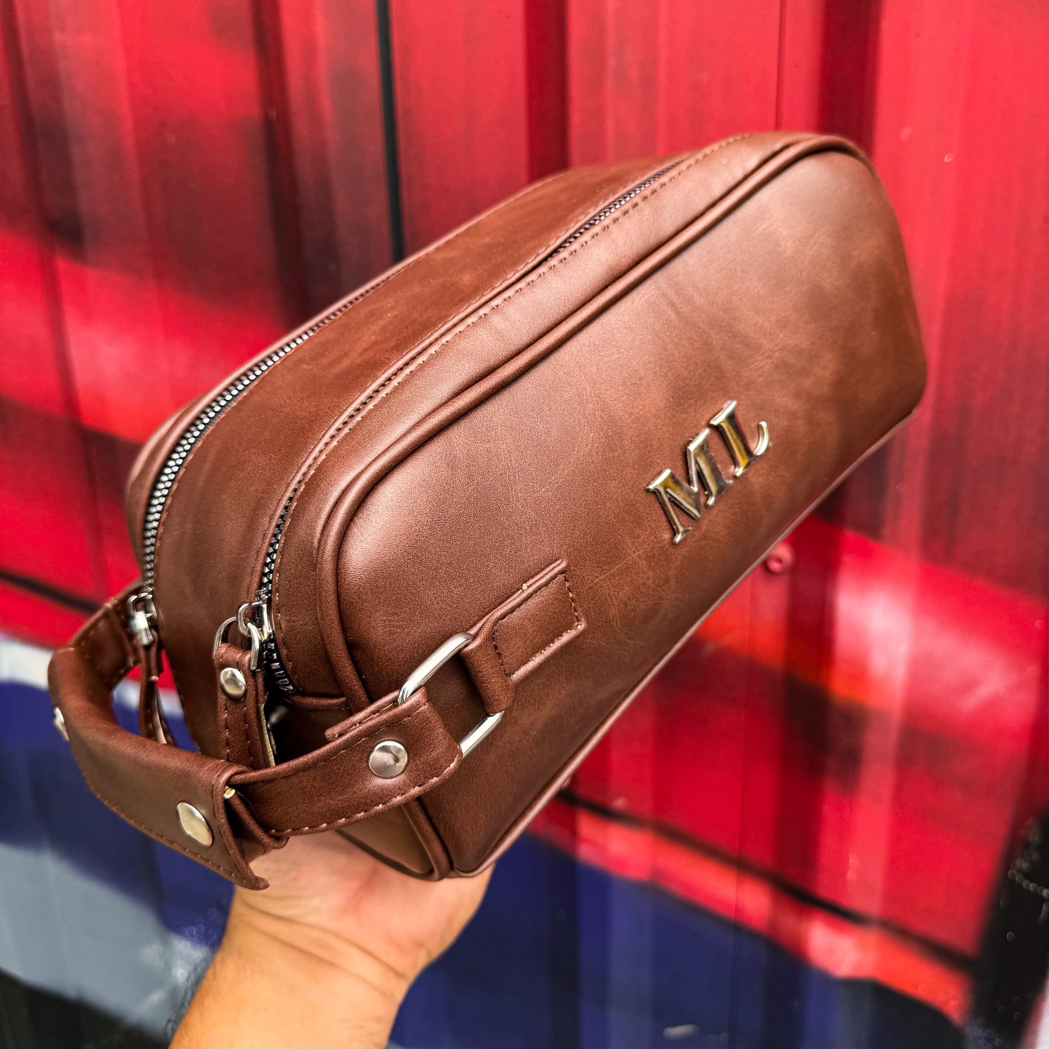 Neceser Man Doble Color Brown Wine