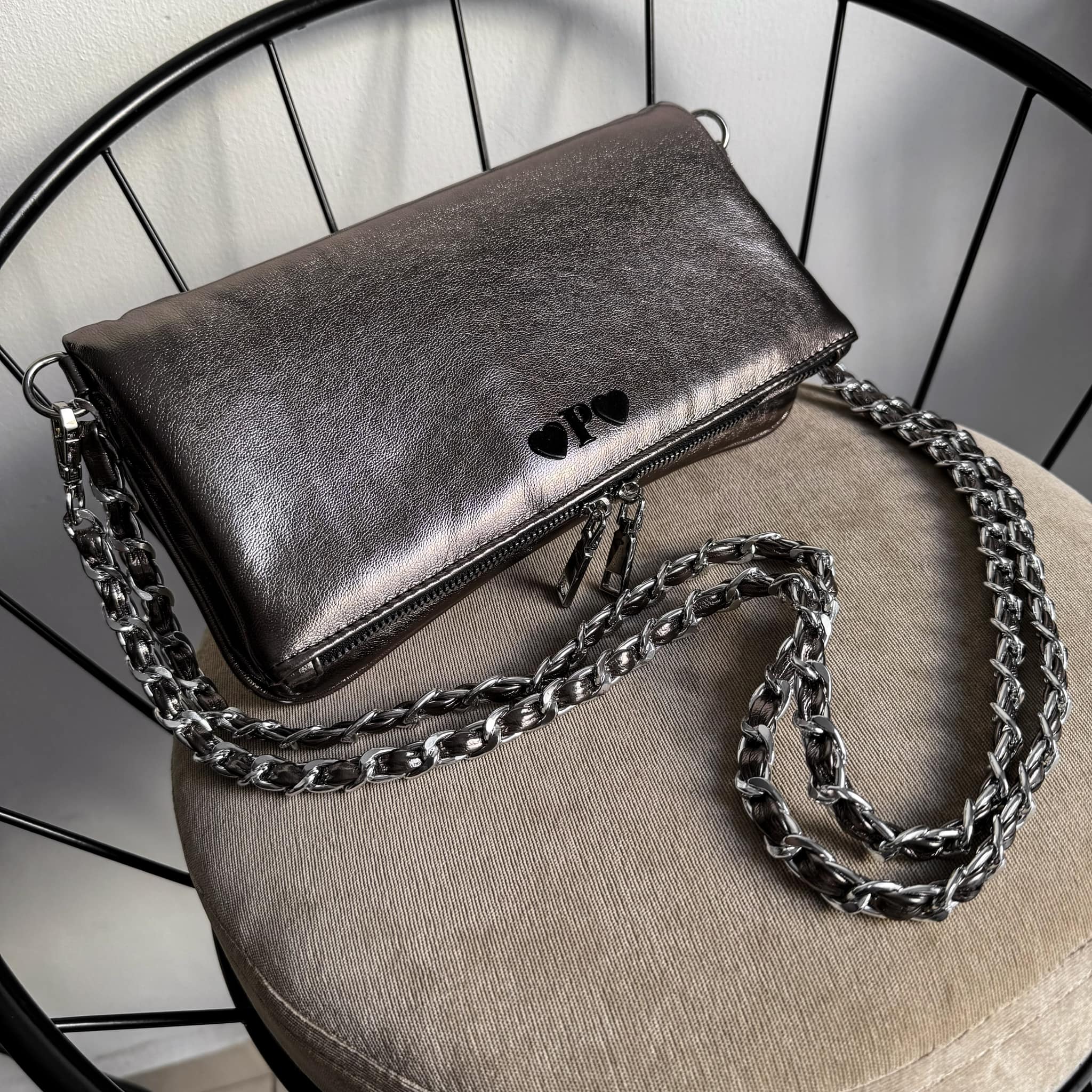 Agni Bag Inox Herrajes Plata