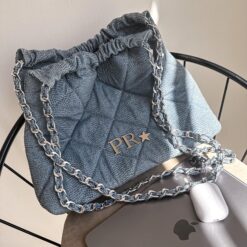 Hera Bag Cadena Plata Color Denim Glitter