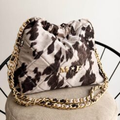Hera Bag Cadena Oro Color Brown Cow