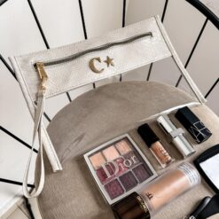 Cosmetiquera Clutch Grabado Pitón Crema F