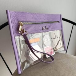 Cosmetiquera Clutch Pitón Lavanda