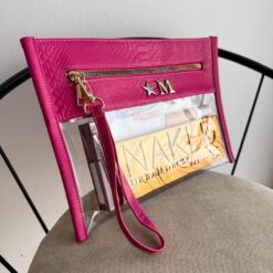 Cosmetiquera Clutch Pitón Flamingo