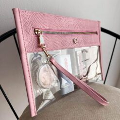 Cosmetiquera Clutch Pitón Rosa Paraíso