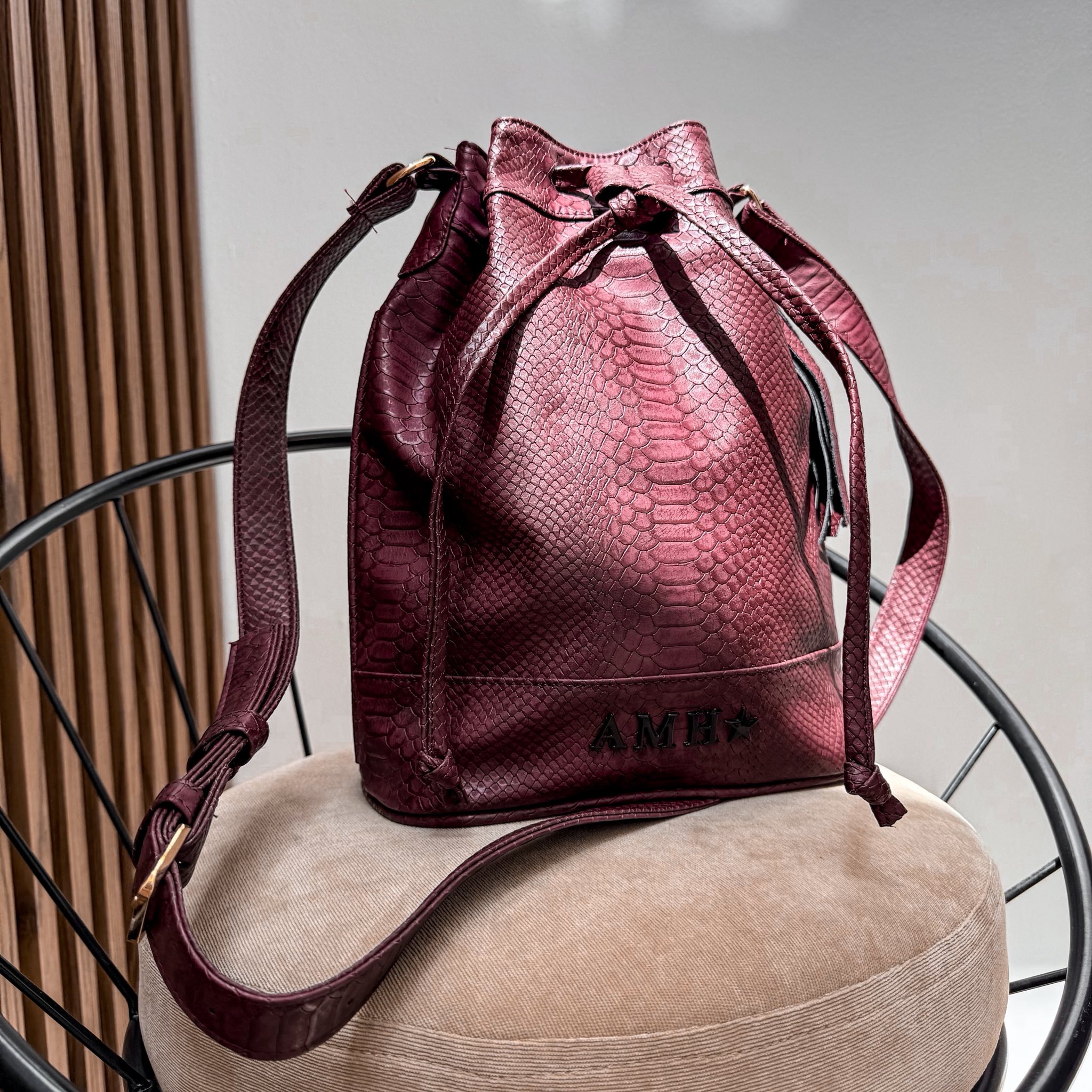 Greta Bag Pitón Vino