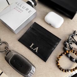 Tarjetero Atlas Negro 100% Piel