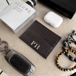 Tarjetero Atlas Café Claro 100% Piel