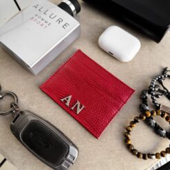 Tarjetero Atlas Rojo 100% Piel