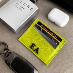 Tarjetero Atlas Celery 100% Piel