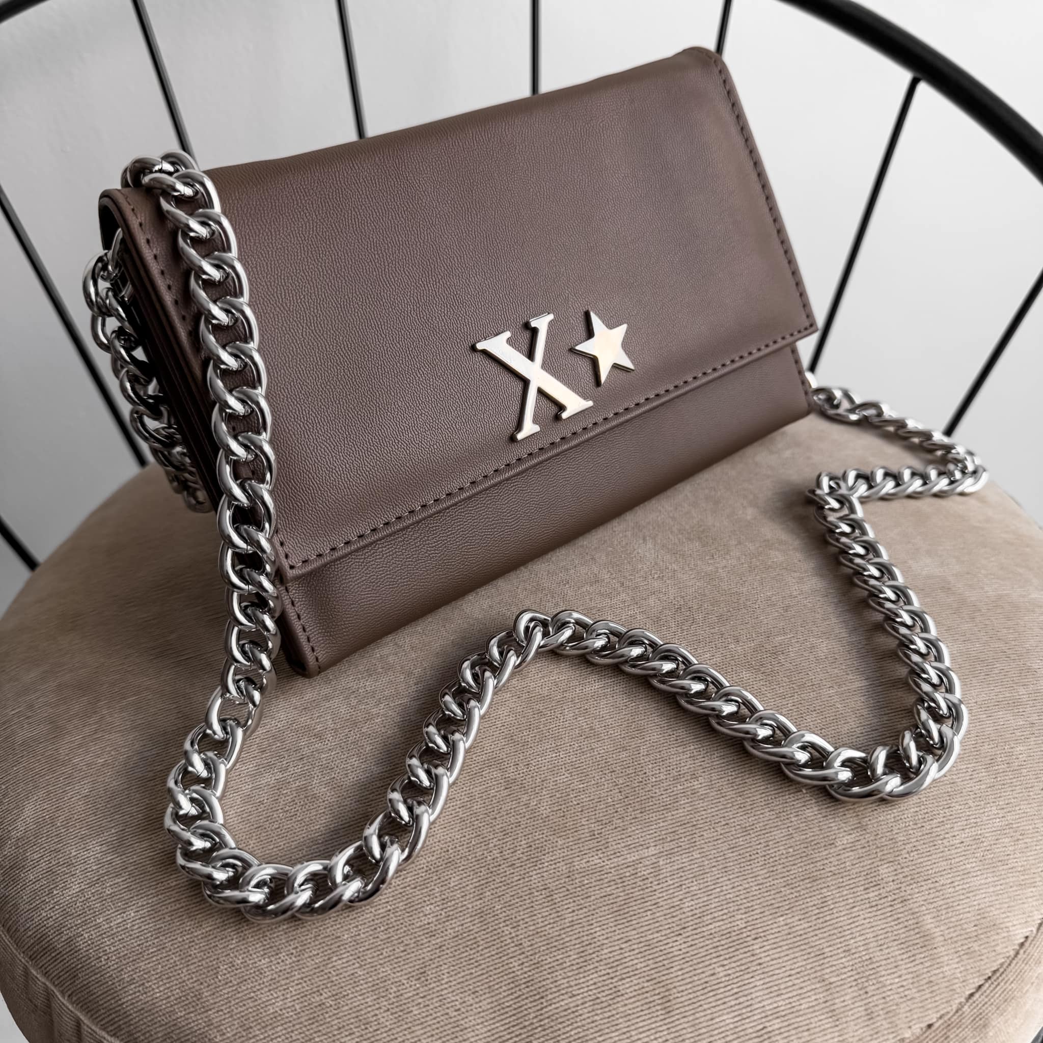 Aura Clutch - Bag Topo Cadena Chunky Plata