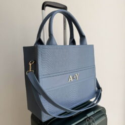Impera Tote Grande Pitón Blue Jeans + Correa de equipaje