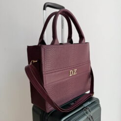 Impera Tote Grande Pitón Burgundy + Correa de equipaje