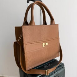 Impera Tote Grande Pitón Camel + Correa de equipaje