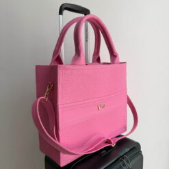 Impera Tote Grande Pitón Rosa Pop + Correa de equipaje