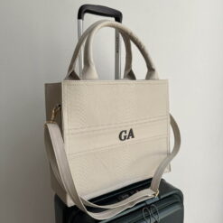 Impera Tote Grande Pitón Latte + Correa de equipaje