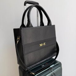 Impera Tote Grande F. Pitón Negro + Correa de equipaje