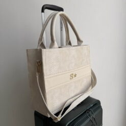 Impera Tote Grande Pitón Crema + Correa de equipaje