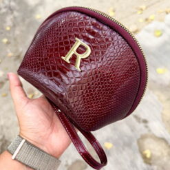 Cosmetiquera N Pitón Charol Burgundy